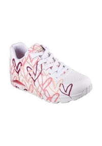 SKECHERS® - Skechers x JGoldcrown: Uno Sneaker "Spread the love", Herz-Design, für Damen  - WHITE