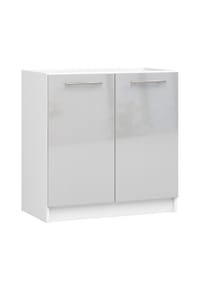 Akord - Oliwia Spülenunterschrank - weiß/metallic-hochglanz