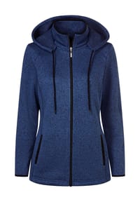 SIEH AN! - Strickfleece-Jacke - fuchsia-schwarz-meliert