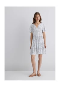mavi - Volantkleid, Split-Neck, für Damen - 89865 GEO ANIMAL