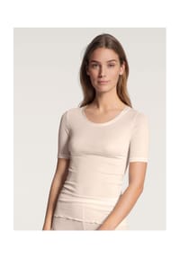 CALIDA - Damen Kurzarm-Shirt aus Wolle-Seide True Confidence - light ivory