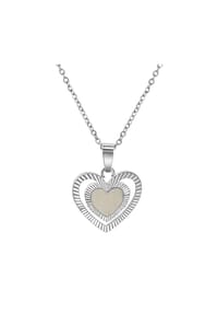 zeeme STAINLESS STEEL - Anhänger mit Kette Edelstahl - weiß