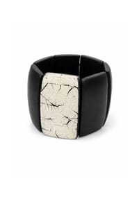 collezione alessandro® - Armband Crackle elastisch, handgearbeitet, jedes Stück ein Unikat - gelb