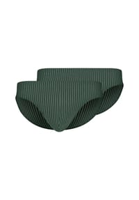 SKINY® - Herren Slips, 2er Pack - Brasil Slip, Cotton Stretch, Single Jersey - Olivgrün/Weiß