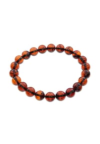 OSTSEE-SCHMUCK® - Armband , Kugel 10 mm , Bernstein - bernsteinfarben