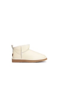 kazar - Damen-Schneestiefel aus genarbtem Leder - Creme
