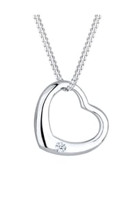 elli. DIAMONDS - Halskette Herz Liebe Diamant (0.03 Ct.) 925 Silber - Weiß