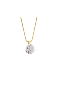 MONCARA - Damen Anhänger mit Kette 585er, Gold/Weißgold, 19 Diamanten zus. ca. 0,75 Karat - Gelbgold/Weißgold