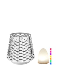 Fink Living - Windlicht mit LED-Leuchtzylinder LUMA - silberfarben