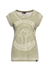 QUEEN KEROSIN - Print-Shirt Enzym Wash Tijuana Mexico - grün