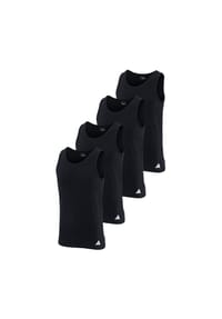 adidas - Herren Unterhemden, 4er Pack - Tank Top, Active Flex Cotton, ärmellos, einfarbig - Schwarz