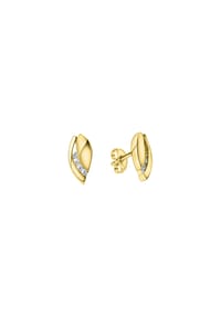 zeeme SILVER - Ohrstecker 925/- Sterling Silber 8 Zirkonia - gelb