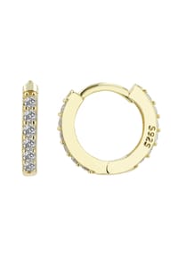 Adelia's - Damen 925 Silber Ohrringe Creolen silberfarben mit funkelnden Zirkonia - gold