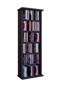 VCM. - CD Regal Holz | CD Regal mit Platz für 150 CDs oder 65 DVDs oder 36-Videos | Maße: H. 92 x B. 31 x T. 18 cm | elegantes DVD Regal stehend | Blu ray Regal fürs Wohnzimmer | CD Regal | Vostan - Buche