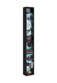 VCM. - Holz CD DVD Regal | Bücherregal | Aufbewahrung | Maße H. 155 x B. 21 x T. 14 cm | Standregal - Rasato XL - Honig-Eiche