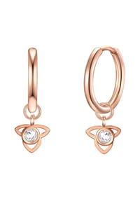 EAST / SIDE - Damen Ohrringe aus Edelstahl in Roségold mit Preciosa - roségold