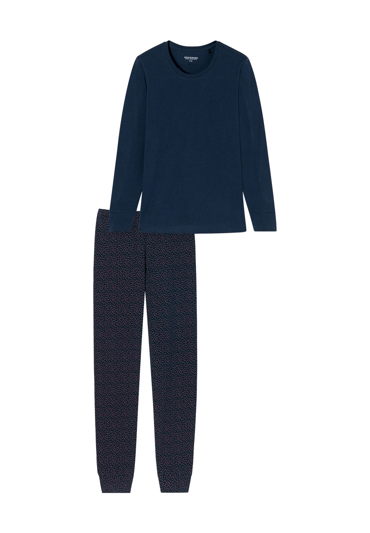 Schiesser Damen Anzug lang Zweiteiliger Schlafanzug, Rot (Rosé 506), 36
