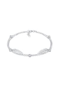 elli. - Armband Feder Layer 925Er Silber, Mit Kristallen Von Swarovski® - Silber