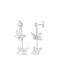 elli. - Ohrringe Schmetterling Natur Kristalle Silber - Weiß