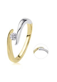 ONE ELEMENT Timeless Diamonds - 0,10 ct Diamant Brillant Spannfassung Ring - gold