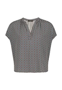 zero - Blusenshirt mit Print. - Brown/Cream