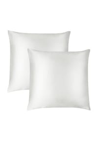 Aspero® - 2x Seiden Kissenbezüge 80x80 cm Enna - Anthrazit