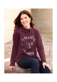 SIEH AN! - Sweatshirt - burgund-schwarz-bedruckt
