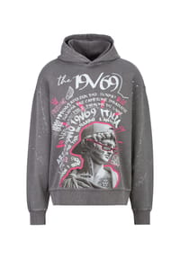 19V69 ITALIA - Hoodie Quentino Graffiti - Fumo Grey