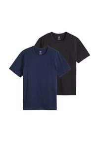 Levi's® - Herren T-Shirt, 2er Pack - Icon Tee, Rundhals, Baumwolle, einfarbig - Schwarz/Blau