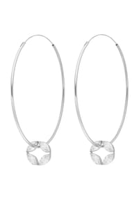 Leaf - Damen Creolen, 925er Silber  - SILBER