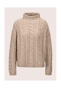 MADELEINE - Stilvoller Grobstrickpullover mit Zopfmuster - cappuccino / melange