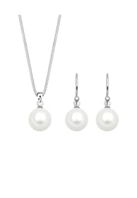 elli. - Schmuckset Muschelkernperle 925 Sterling Silber Geschenkidee - Silber