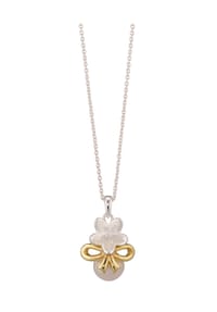 VANDENBERG - Damen Kette mit Anhänger "Edelweiss", 925er mit Süßwasserzuchtperle - BICOLOR