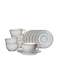 Ritzenhoff & Breker Kaffeetassen mit Untertassen Portofino 220 ml 6er Set grau - PORTOFINO - grau