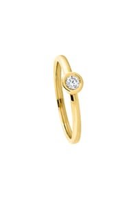 MONCARA - Damen Ring, 375er Gold, 1 Diamant ca. 0,05 Karat - Gelbgold