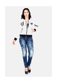CIPO & BAXX® - Jeans mit Knopfleiste und Ziernähten, WD-255 - Blau