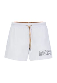 BOSS - Badeshorts "Mooneye", Kordelzug, Logo-Design, für Herren - 100 WHITE