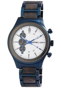 RAPTOR Raptor - Herren Quarz Armbanduhr Hoock - Mineralglas - blau-braun-weiß