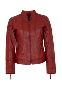 7eleven - Damen Lederjacke Lammnappa rot - rot