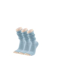MUNADUNA - 3er-Pack Pilates Stulpen-Zehensocken – 3D-Strick Zehensocken,Qualitätsmaterial,Anti-Rutsch - Blau