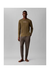 Calvin Klein - Schlafanzug-Oberteil Logo Cotton Tee, Baumwolle, für Herren - LI1 BEIGE