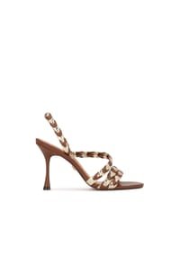 Kazar - Braune und goldene Ledersandalen - Braun