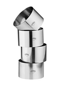 KÜCHENPROFI - Dessertring / Vorspeisenring-Set 4- teilig, Ø 8 cm, Höhe: 5 cm - silber