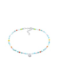 elli. - Fußschmuck Muschel Glas Kugeln Bunt Sommer Beach 925 Silber - Gold