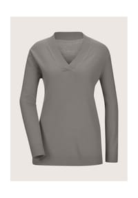 MADELEINE - Glattstrick-Pullover mit V-Ausschnitt - goldgelb