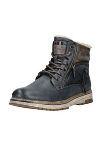 TOM TAILOR - Lederimitat/Textil Stiefelette - Navy