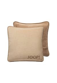 JOOP! - Kissenhülle - UDF Doubleface, 50x50 cm, Logo - Beige