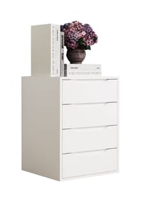 VCM. - Nachtschrank | Beistelltisch | Nachttisch | Maße ca. H. 61 x B. 46 x T. 42 cm - Malira M - Weiß / Honig-Eiche