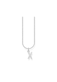 Thomas Sabo Essentials - Kette mit Buchstaben-Anhänger X - silberfarben