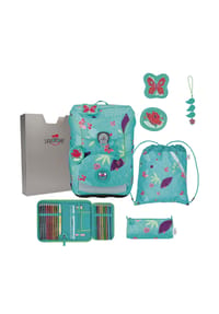 DerDieDas® ErgoFlex - ErgoFlex Easy - Schulranzen Set 5tlg. 950 g (Purple Unicorn) - Butterfly Garden